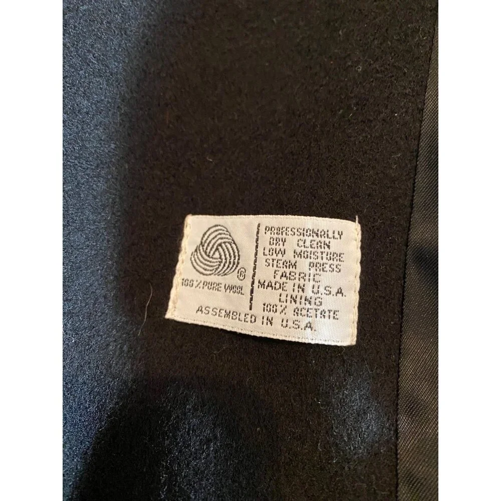 Loring Black Wool Long Full Length Princess Frock Coat 100% Pure Wool USA - Picture 5 of 12